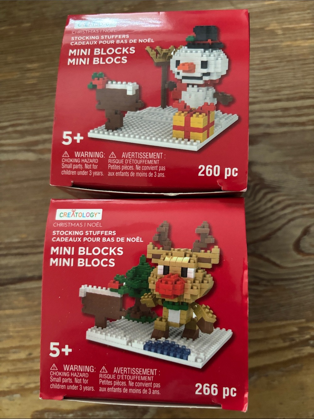 Creatology Mini Blocks Christmas Reindeer & Snowman Building Set - Red